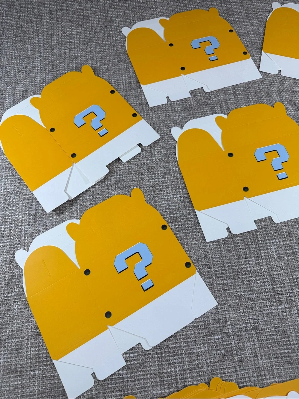 Yellow Question Mark Favor Boxes - Set of Precut Foldable Boxes 30ct super Mario